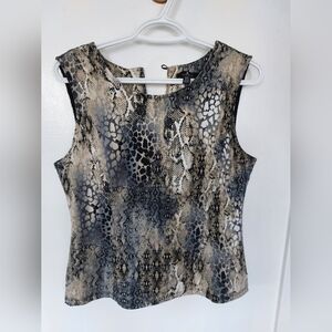 Jules & Leopold Sleeveless Animal Print Blouse